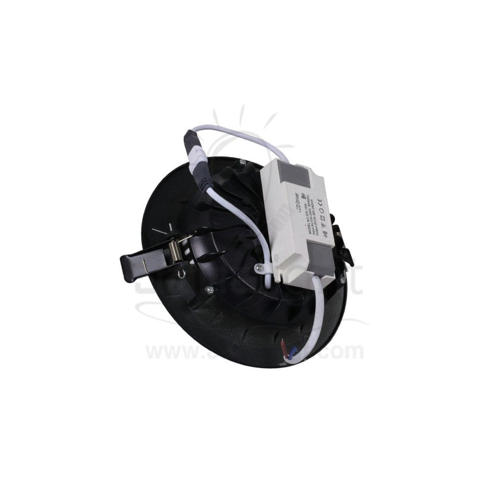 كشاف 15 وات كومبكت وورم حلق اسود مط جنى لايت plastic white compact 15 watt downlight